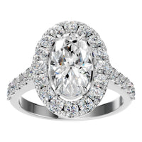 RI-1895 White Gold Ring SET - Front View