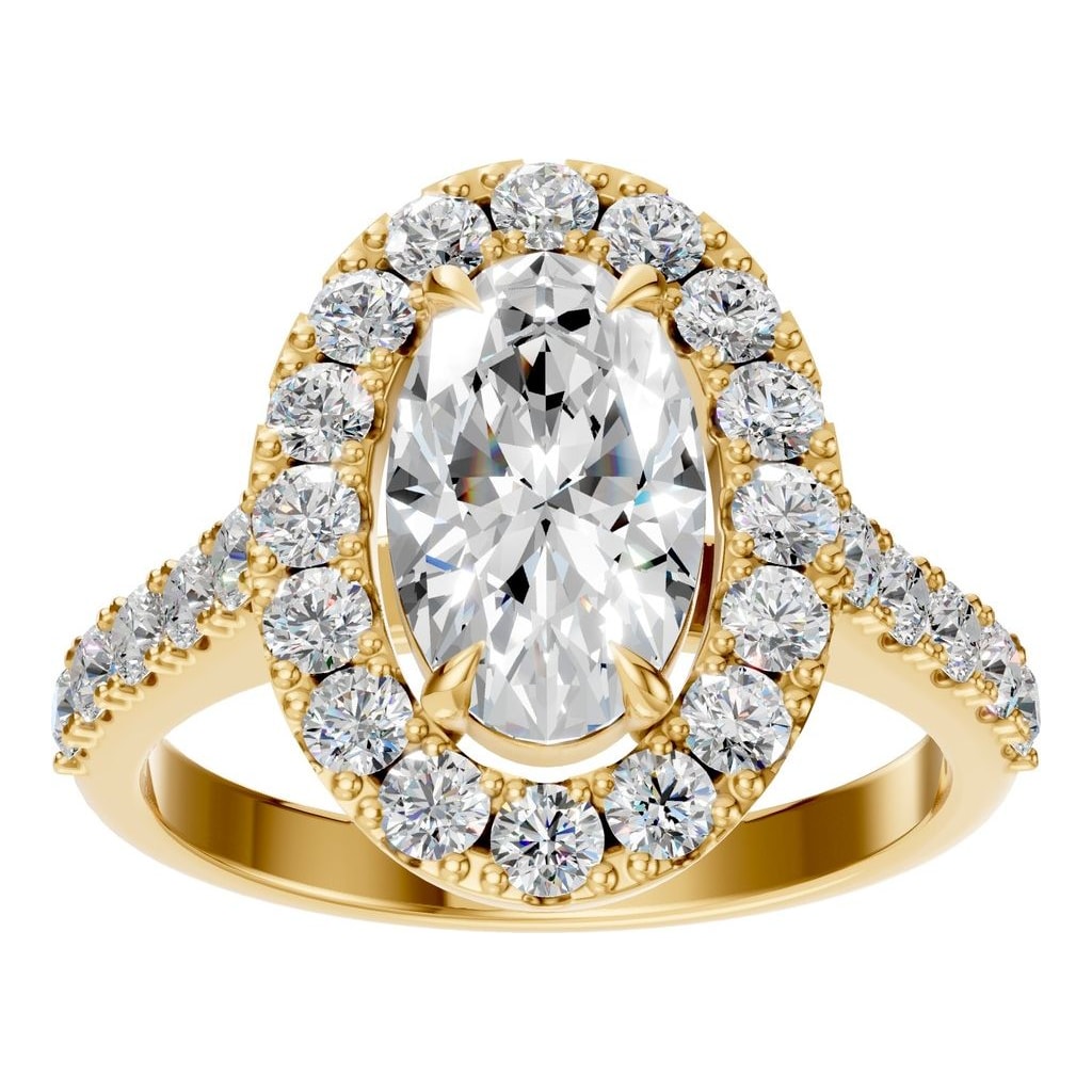 RI-1895 Yellow Gold Ring SET - Front View