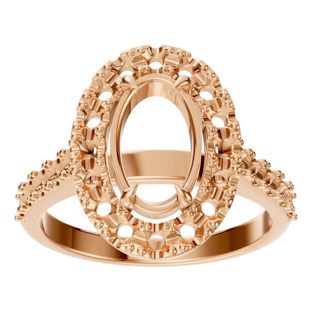 RI-1895 Rose Gold Ring UNSET - Front View