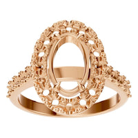 RI-1895 Rose Gold Ring UNSET - Front View