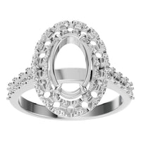 RI-1895 White Gold Ring UNSET - Front View
