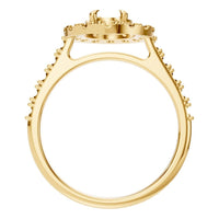 RI-1895 Yellow Gold Ring UNSET - Top View