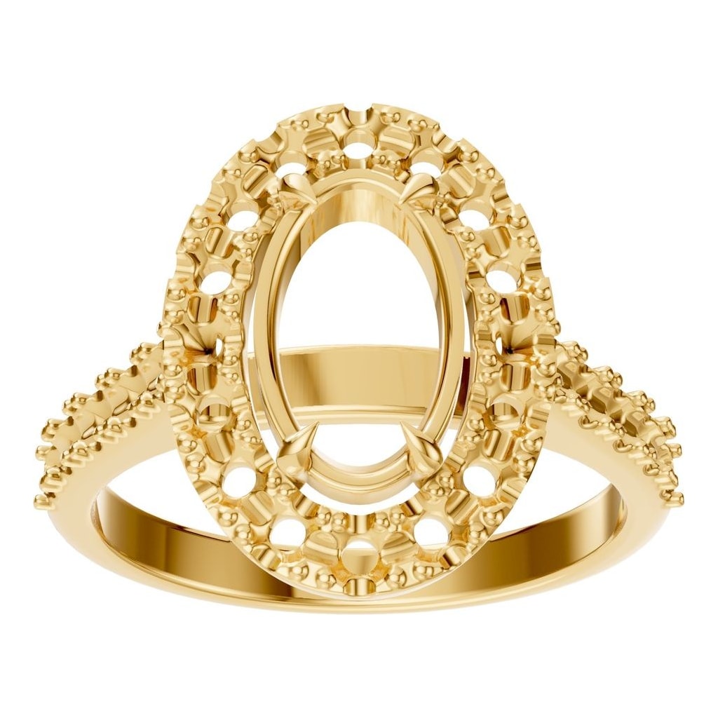 RI-1895 Yellow Gold Ring UNSET - Front View