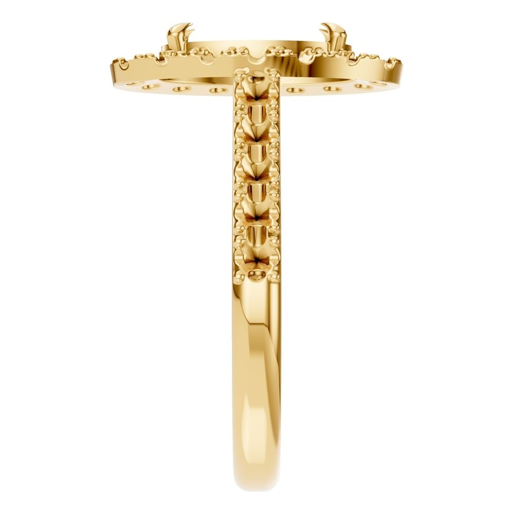 RI-1895 Yellow Gold Ring UNSET - Side View