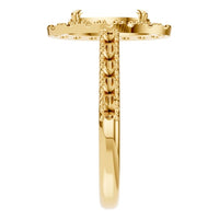 RI-1895 Yellow Gold Ring UNSET - Side View
