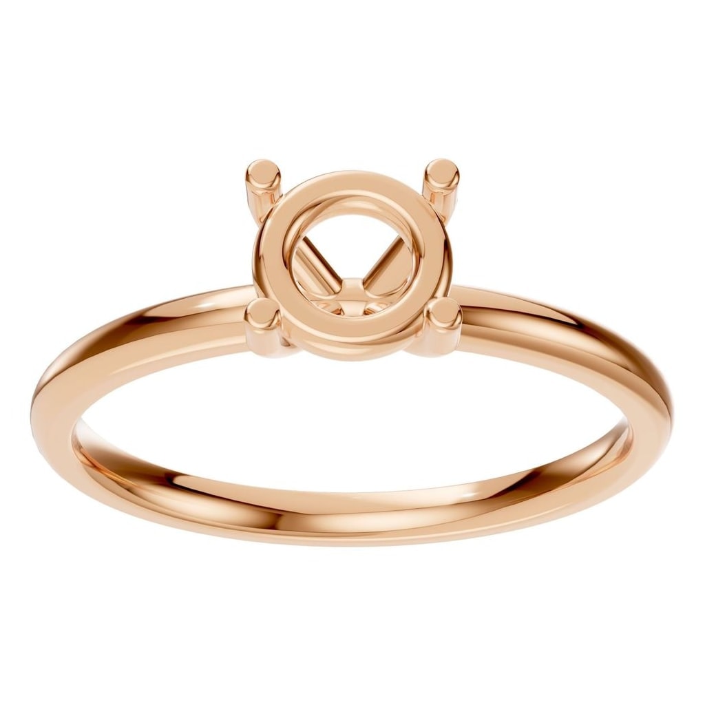 RI-1979 Rose Gold Ring UNSET - Front View