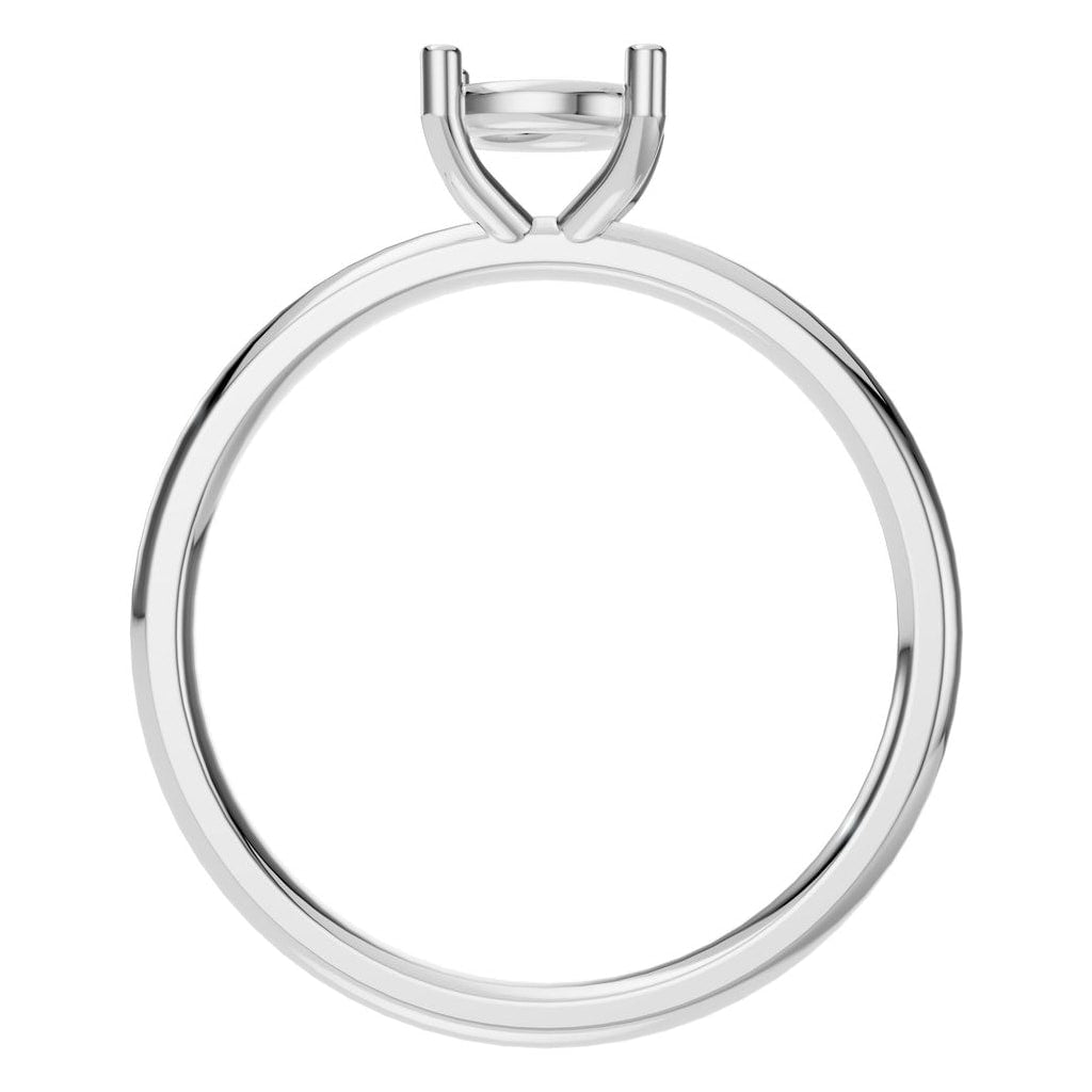 RI-1979 White Gold Ring UNSET - Top View