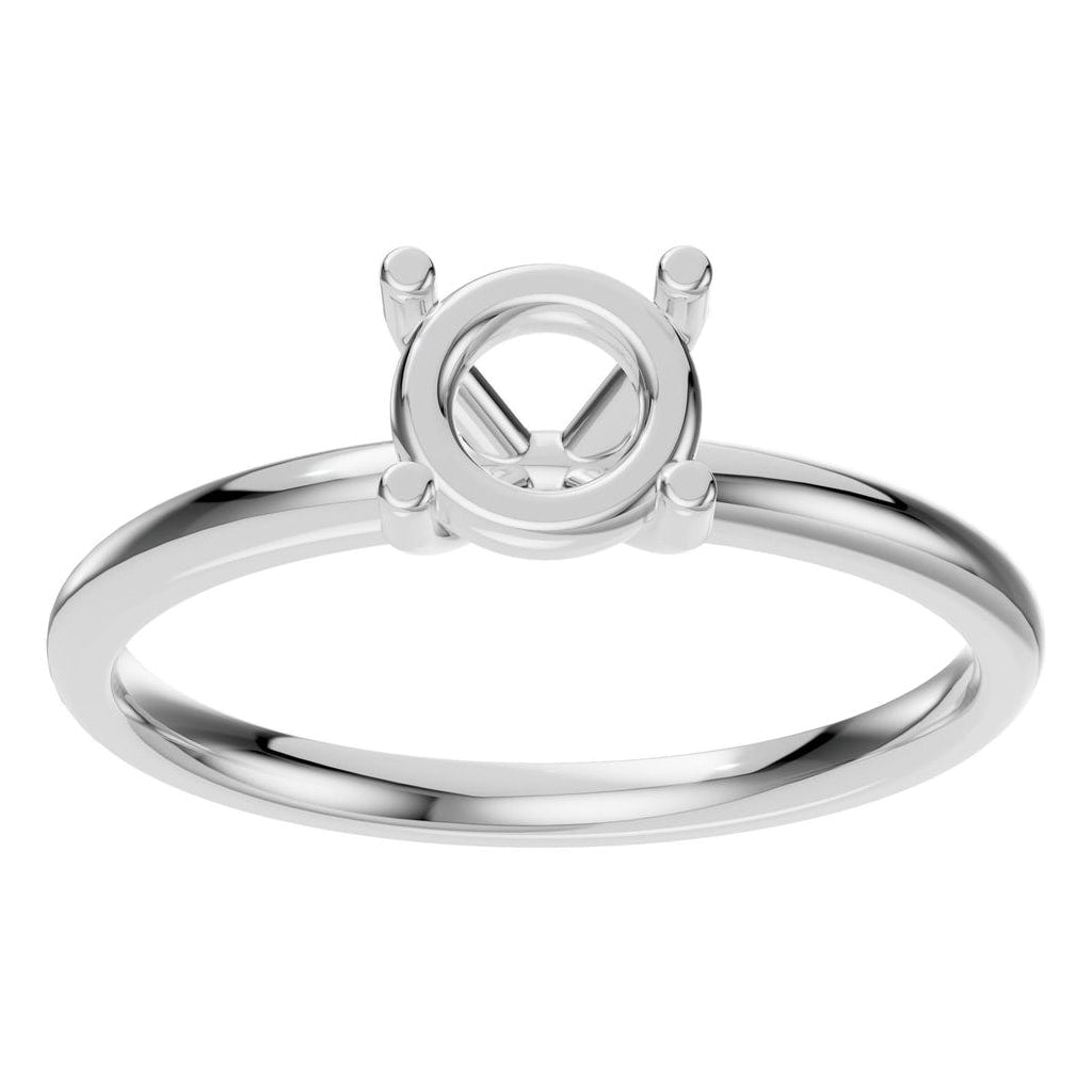 RI-1979 White Gold Ring UNSET - Front View