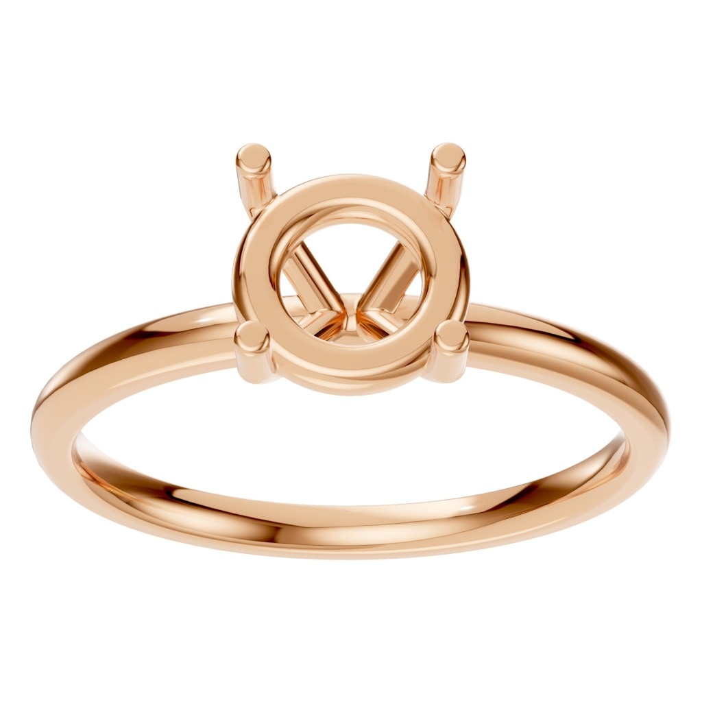 RI-1979 Rose Gold Ring UNSET - Front View