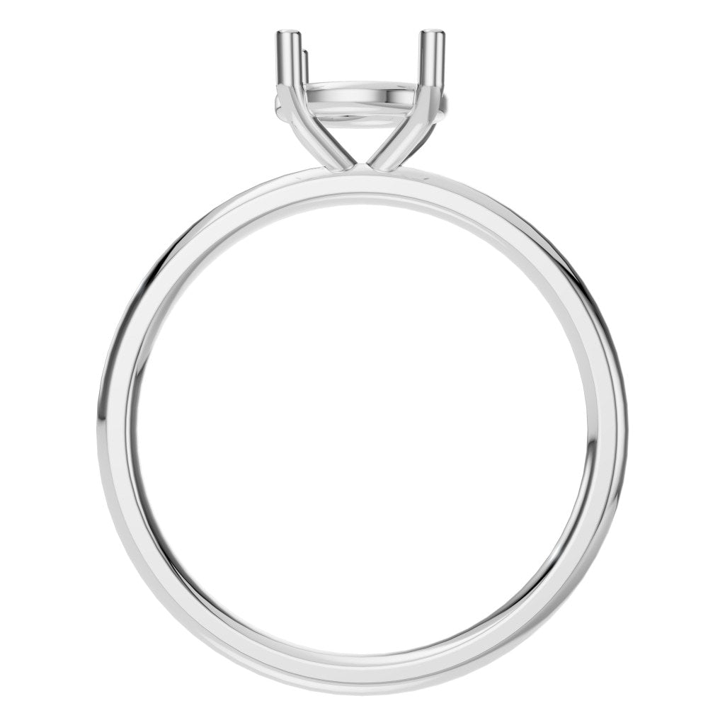 RI-1979 White Gold Ring UNSET - Top View