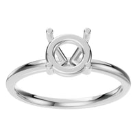 RI-1979 White Gold Ring UNSET - Front View