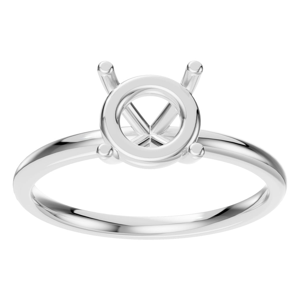 RI-1979 White Gold Ring UNSET - Front View