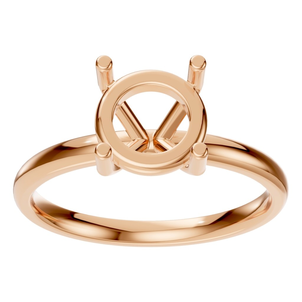 RI-1979 Rose Gold Ring UNSET - Front View