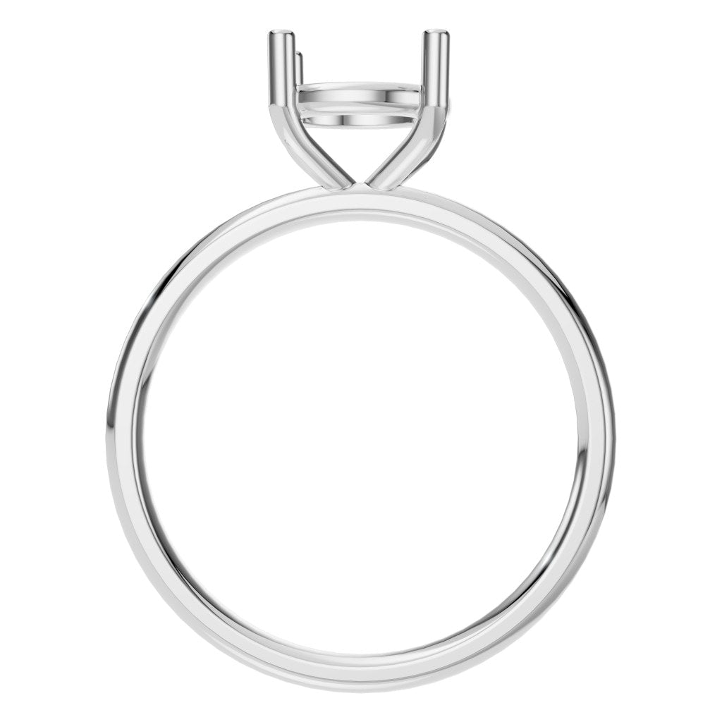 RI-1979 White Gold Ring UNSET - Top View