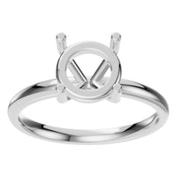 RI-1979 White Gold Ring UNSET - Front View