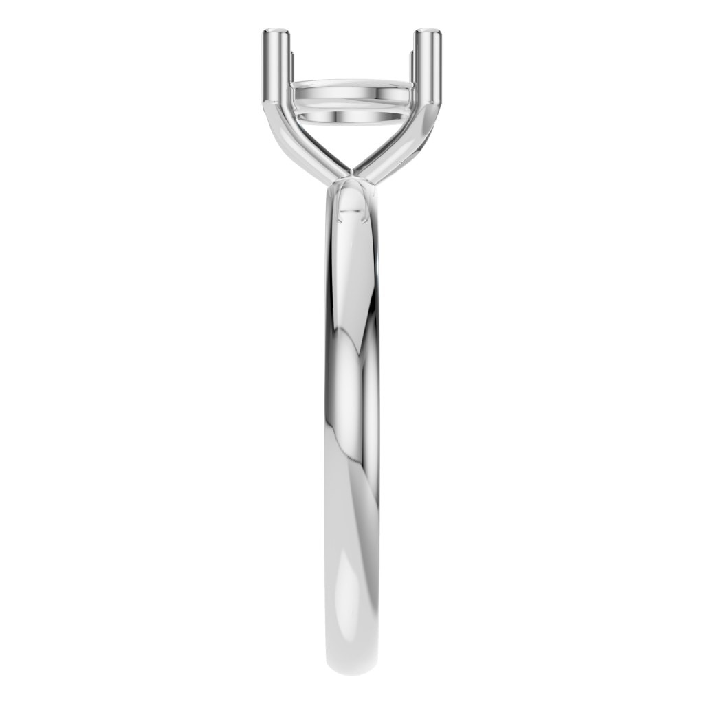 RI-1979 White Gold Ring UNSET - Side View