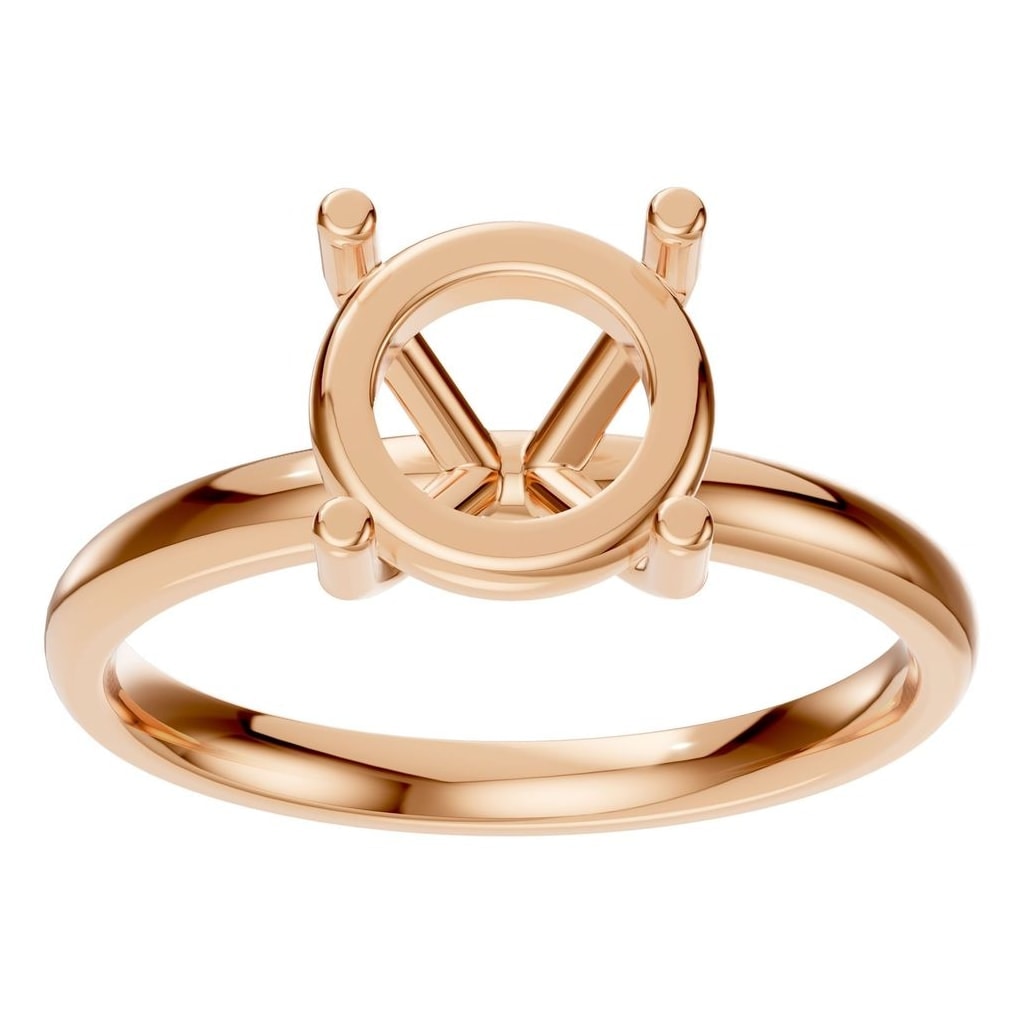 RI-1979 Rose Gold Ring UNSET - Front View