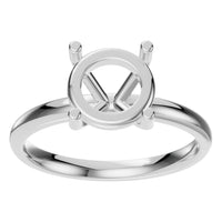 RI-1979 White Gold Ring UNSET - Front View