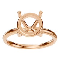 RI-1979 Rose Gold Ring UNSET - Front View