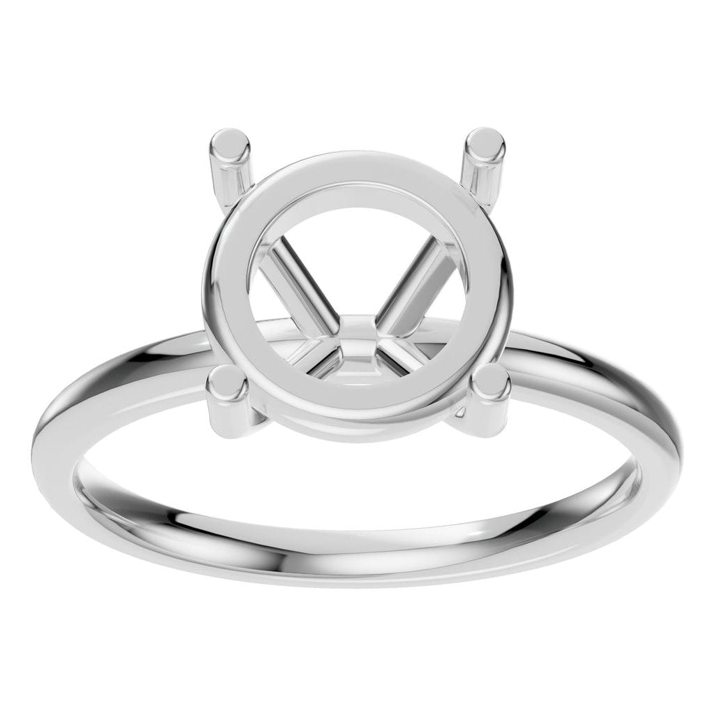 RI-1979 White Gold Ring UNSET - Front View