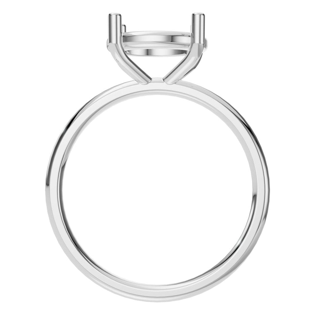 RI-1979 White Gold Ring UNSET - Top View