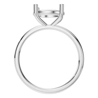 RI-1979 White Gold Ring UNSET - Top View