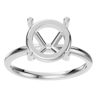RI-1979 White Gold Ring UNSET - Front View