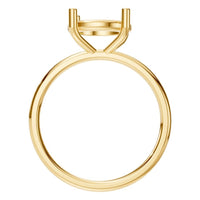 RI-1979 Yellow Gold Ring UNSET - Top View