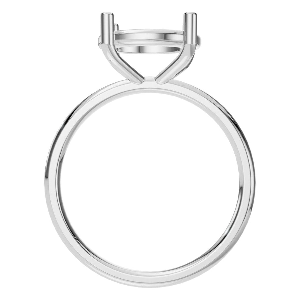 RI-1979 White Gold Ring UNSET - Top View