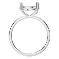 RI-1979 White Gold Ring UNSET - Top View