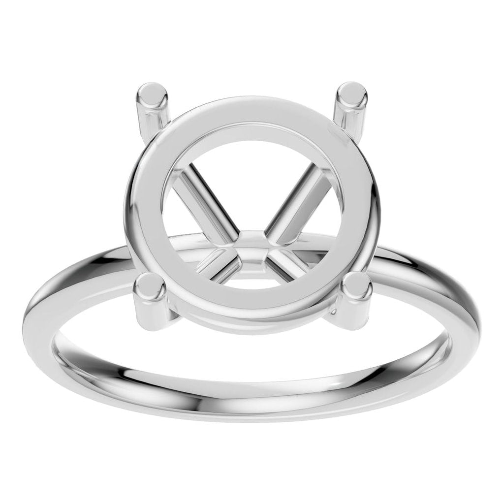 RI-1979 White Gold Ring UNSET - Front View