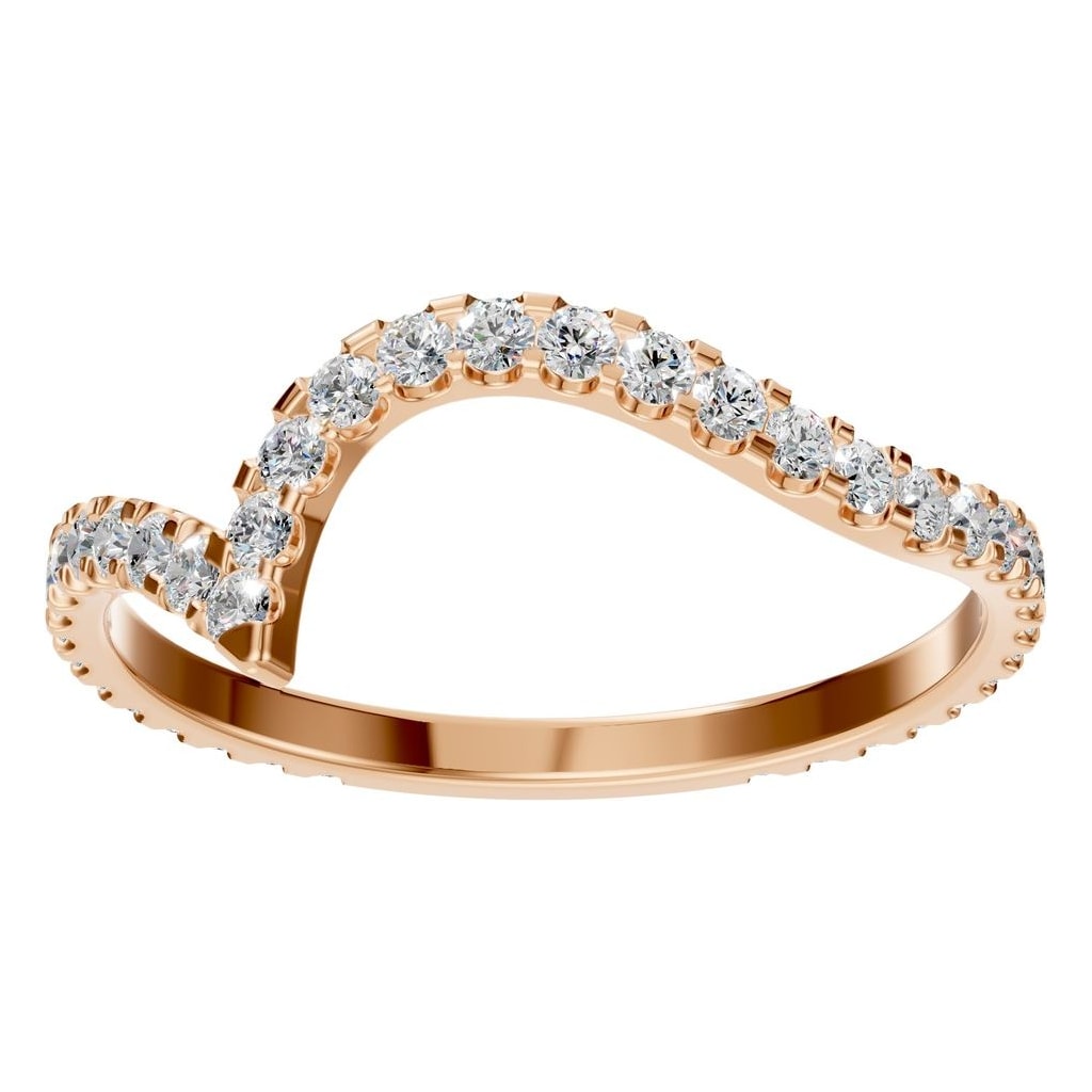 RI-2055 Rose Gold Ring SET - Front View