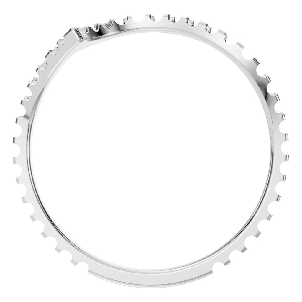 RI-2055 White Gold Ring UNSET - Top View