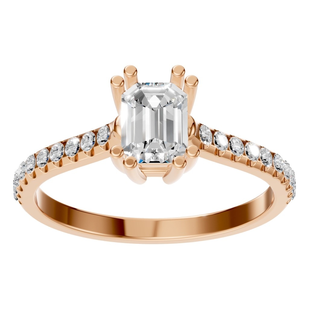RI-2104 Rose Gold Ring SET - Front View
