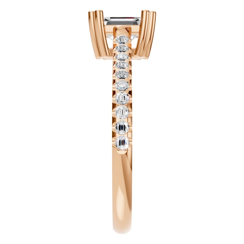 RI-2104 Rose Gold Ring SET - Side View