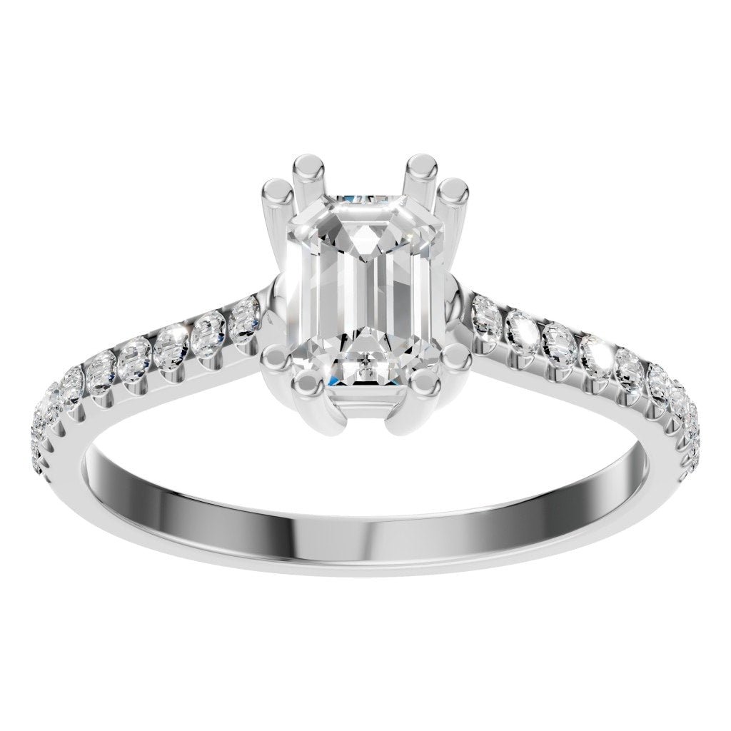 RI-2104 White Gold Ring SET - Front View