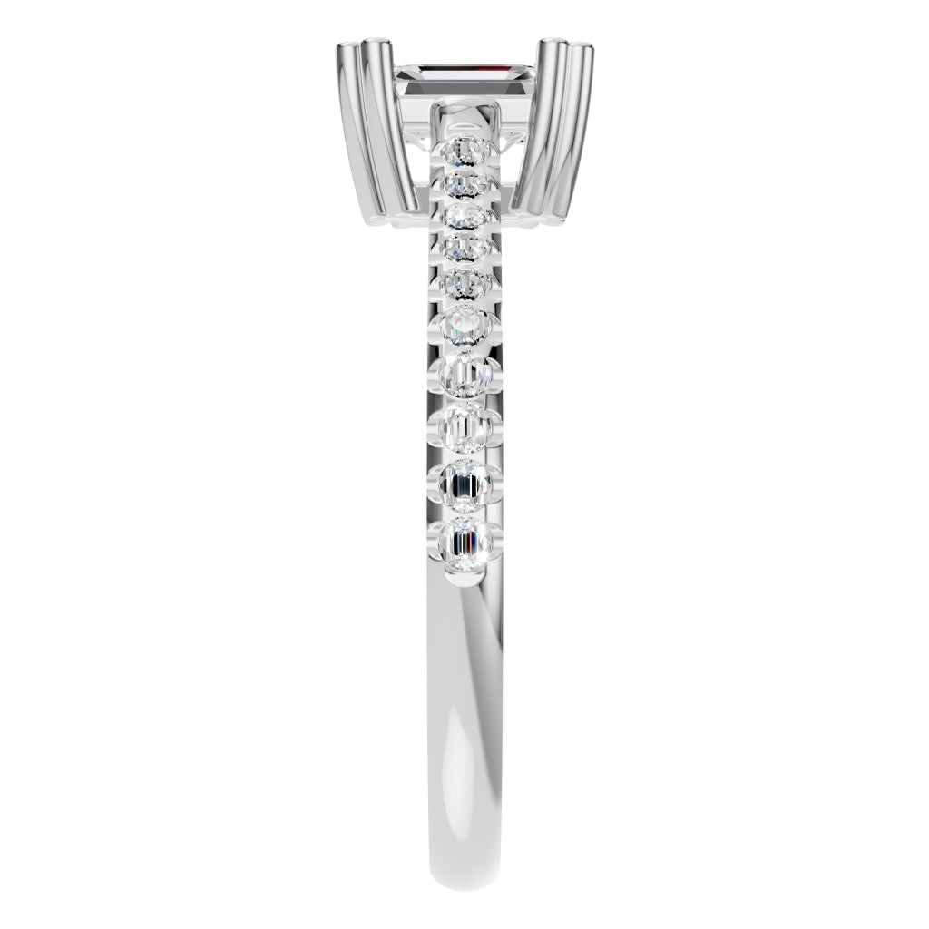 RI-2104 White Gold Ring SET - Side View