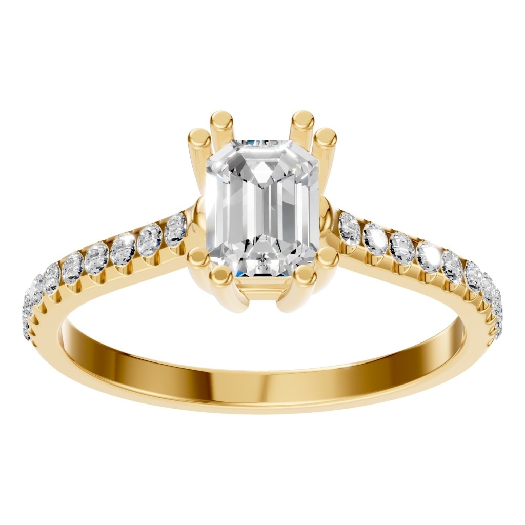 RI-2104 Yellow Gold Ring SET - Front View