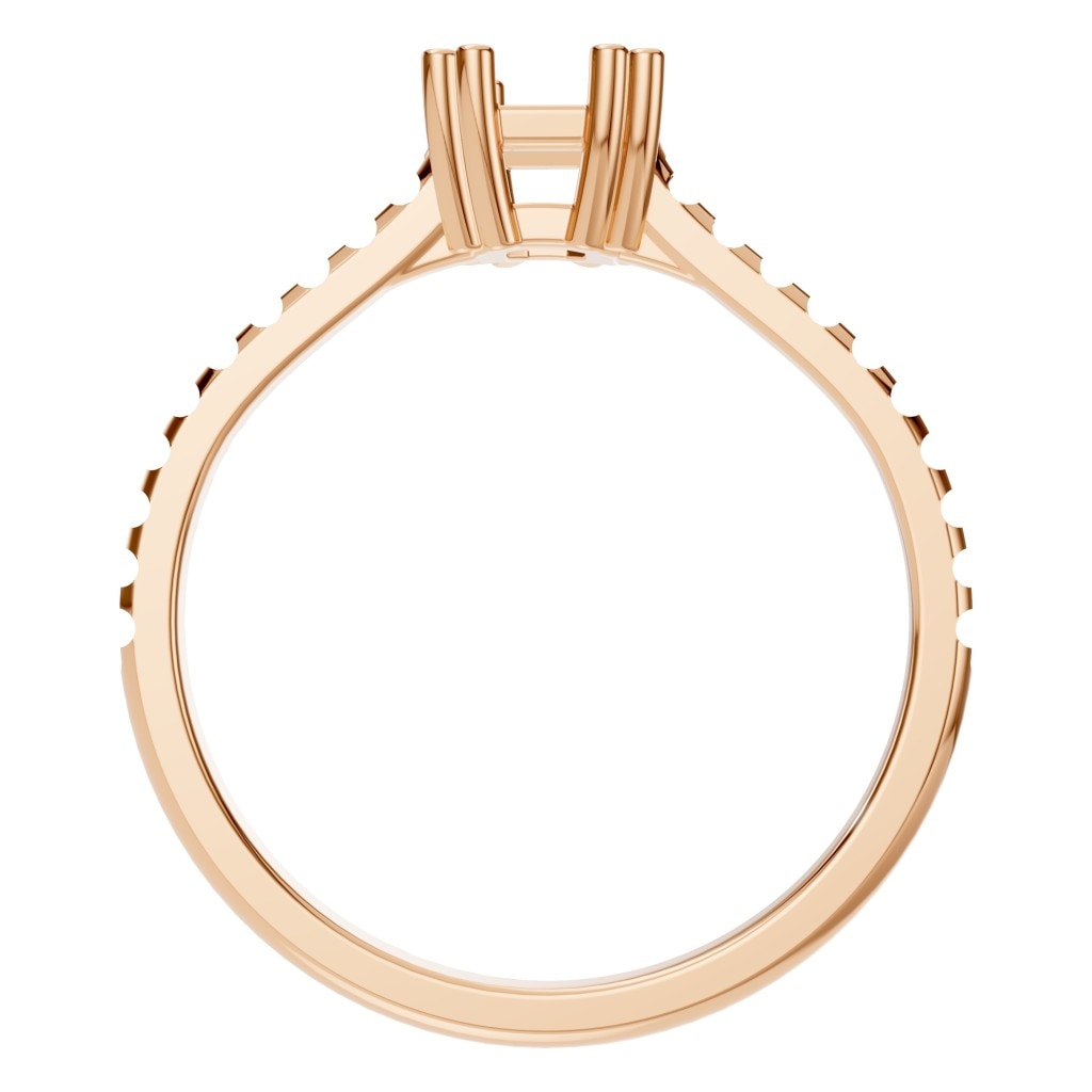 RI-2104 Rose Gold Ring UNSET - Top View