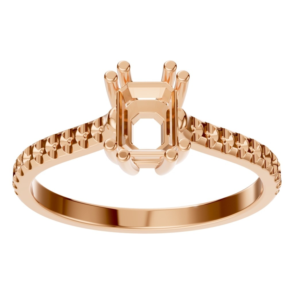 RI-2104 Rose Gold Ring UNSET - Front View