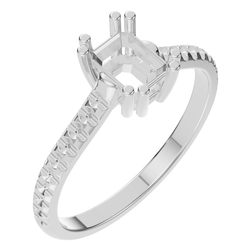 RI-2104 White Gold Ring UNSET - Main View