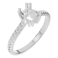 RI-2104 White Gold Ring UNSET - Main View