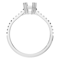RI-2104 White Gold Ring UNSET - Top View