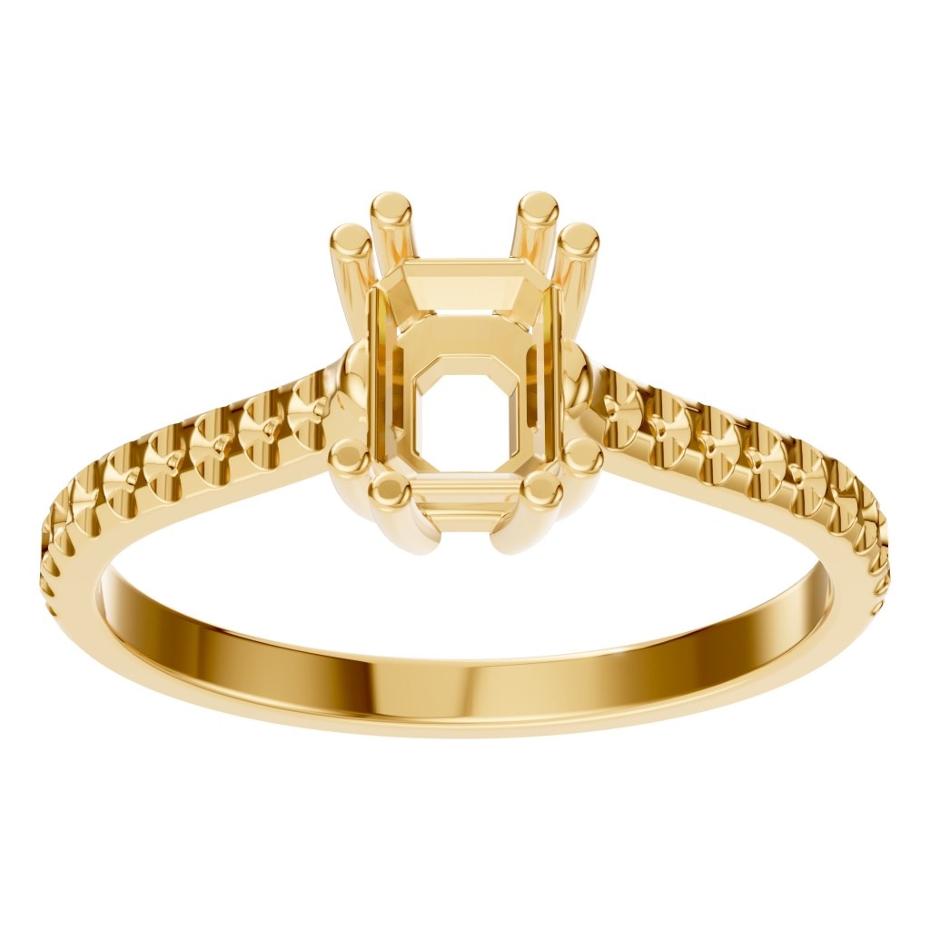 RI-2104 Yellow Gold Ring UNSET - Front View