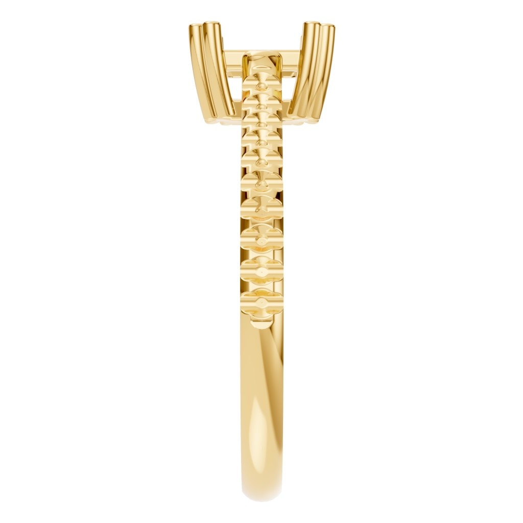 RI-2104 Yellow Gold Ring UNSET - Side View