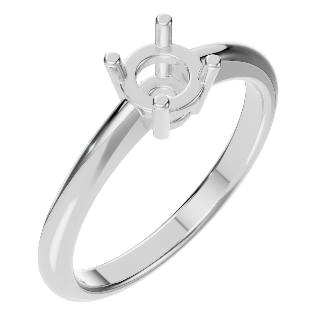 RI-2234 White Gold Ring UNSET - Main View