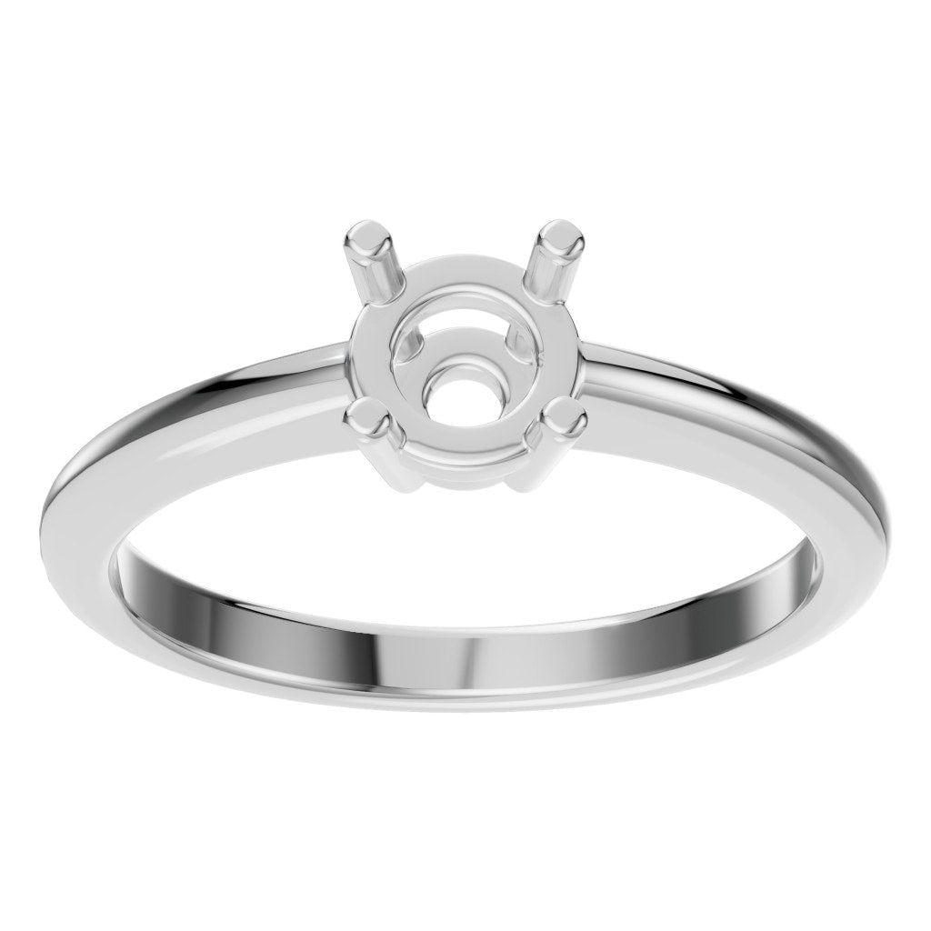 RI-2234 White Gold Ring UNSET - Front View