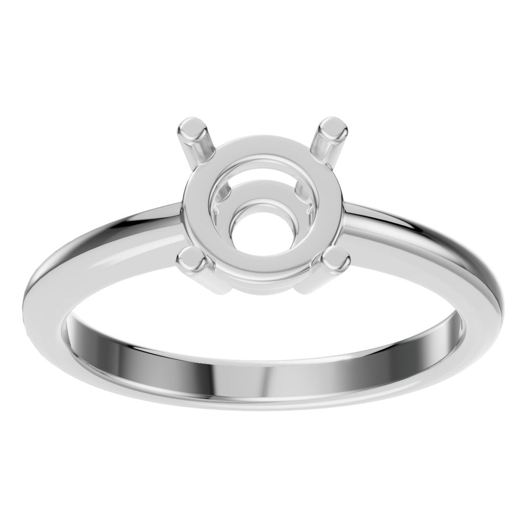 RI-2234 White Gold Ring UNSET - Front View