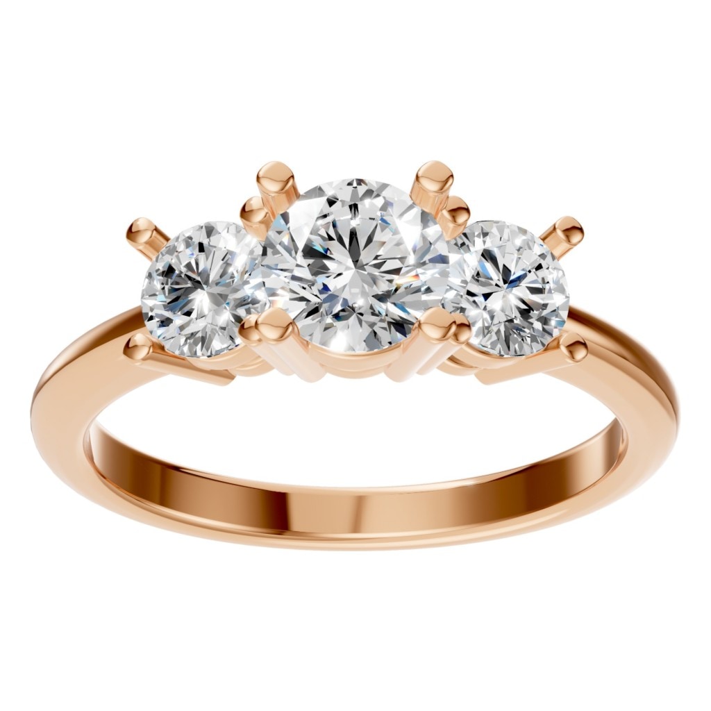RI-2290 Rose Gold Ring SET - Front View