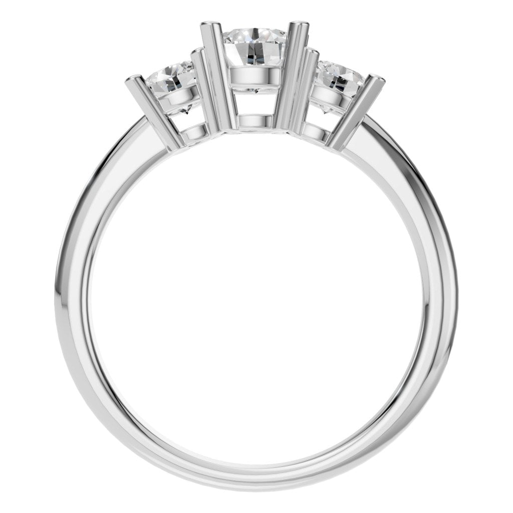 RI-2290 White Gold Ring SET - Top View